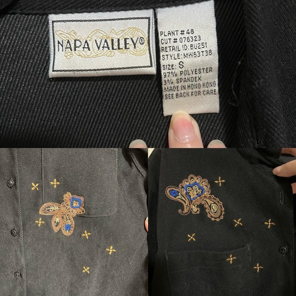 Vintage 1990's Napa Valley Paisley Embellished Button Down Shirt - Picture 4 of 4